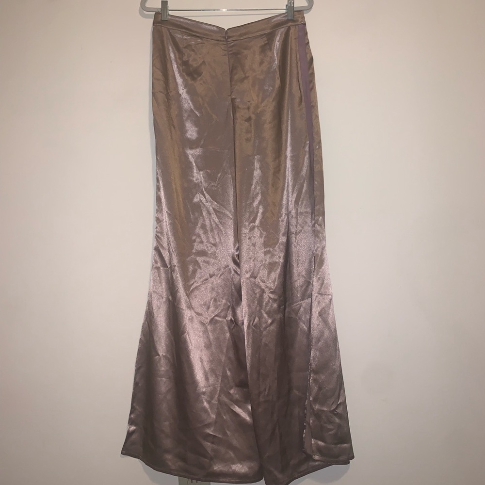 Silk Wide Leg Pants w/ Slit